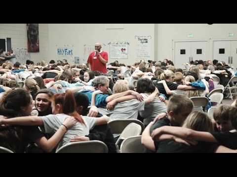 Students gather for challenge day. (Source:
