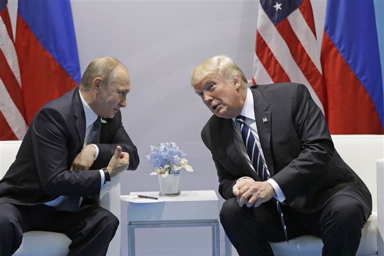 Trump speaks with Russian President Vladimir Putin at this years G20 summit. After new developments in a nuclear arms treaty, some democrats are worried about an impending nuclear arms race.
