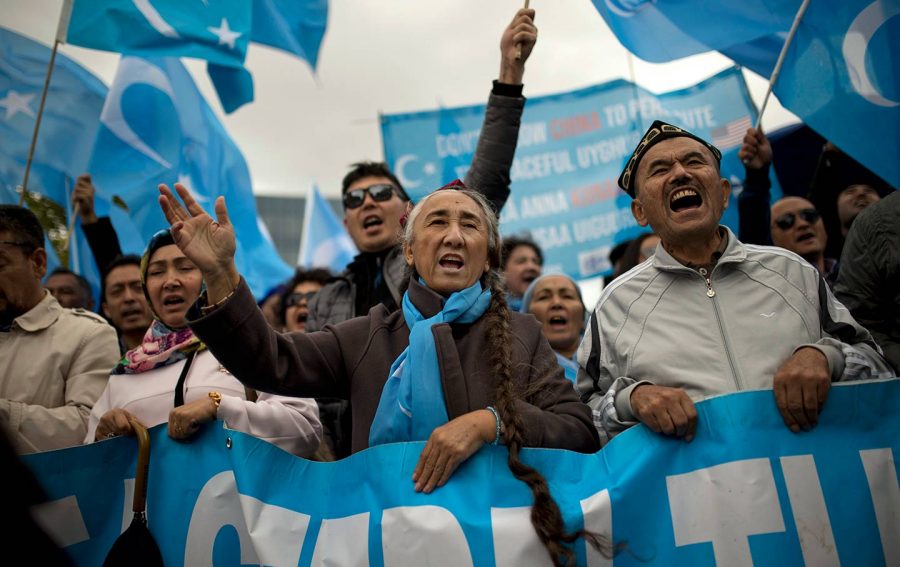 Ethnically Turkish Uighurs, a Muslim minority living in China, actively protesting about the current detainment of Uighurs in China’s “re-education” camps. Source: thenation.com