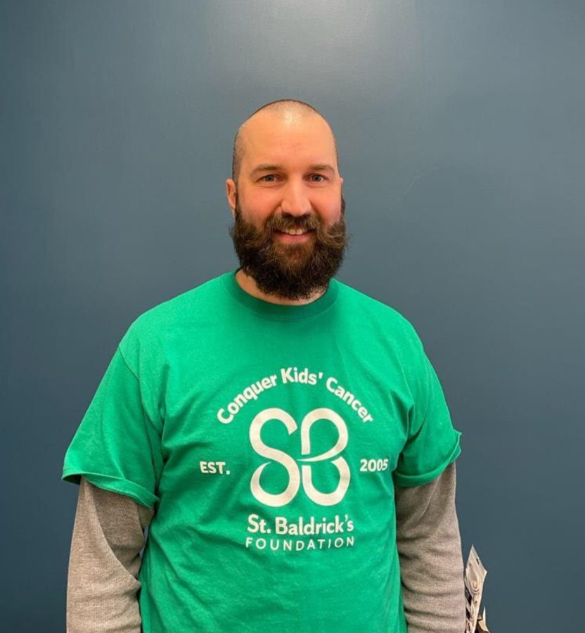 Mr. Corrao shaved his head on March 11, taking part in a long-standing St. Baldricks Foundation tradition (Credit: Audrey Bichoupan).