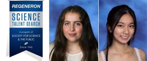 Olivia Yeroushalmi and Renee Zbizika (pictured left to right) recently were named semifinalists in the Regeneron Science Talent Search competition.