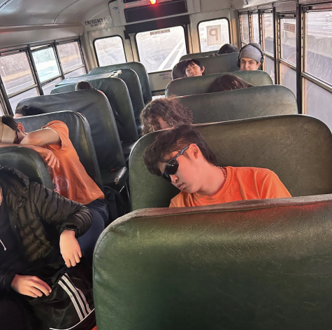 The robotics team woke up early on Saturday to take a school bus to Stony Brook High School (Credit: @gnnrobotics on Instagram). 