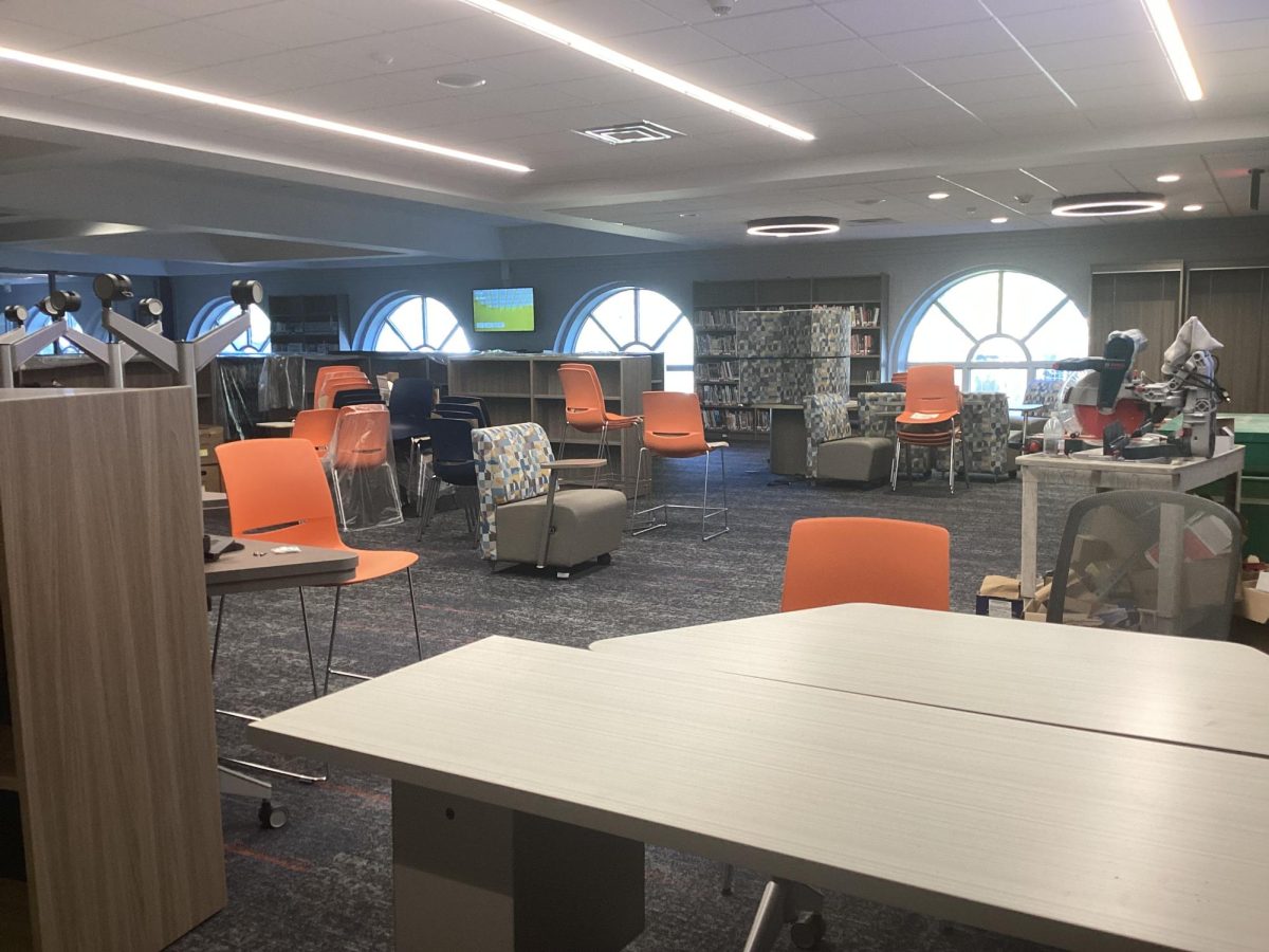 Preview of the main lounge and study area, soon to be filled with students at North High. (Credit: Asher Davidson)